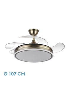 Ventilador Bayomo 59w 6980lm Cuero 4 Aspas Desp. 34