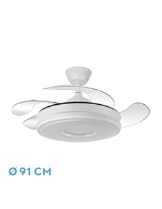 Ventilador Dc Dani 59w 6980lm Blanco 4aspas 6velocidades 91d 3000-4000-6000k Remot+reg.intensidad+memori+tempor