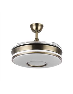 Ventilador Dc Dani 59w 6980lm Cuero 4aspas 6velocidades 91d 3000-4000-6000k Remot+reg.intensidad+memor+temporiz 2