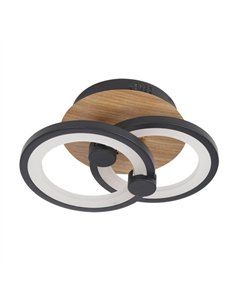 Plafon Sydney 32w 3000-4000-6500k Negro/madera oscura 14x30x20cm 4160lm Remoto