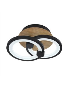 Plafon Sydney 32w 3000-4000-6500k Negro/madera oscura 14x30x20cm 4160lm Remoto 2