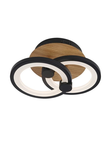 Plafon Sydney 32w 3000-4000-6500k Negro/madera oscura 14x30x20cm 4160lm Remoto,regulable,memoria