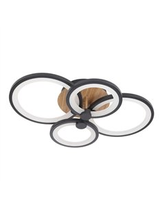 Plafon Sydney 76w 3000-4000-6500k Negro/madera Oscura 13