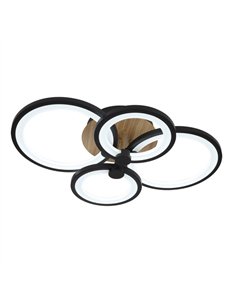 Plafon Sydney 76w 3000-4000-6500k Negro/madera Oscura 13 2