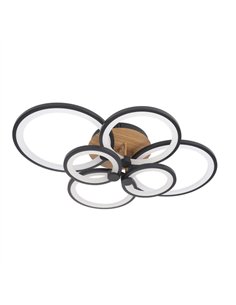 Plafon Sydney 134w 3000-4000-6500k Negro/madera Oscura  17x74x57cm 18090lm Remoto