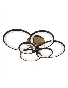 Plafon Sydney 134w 3000-4000-6500k Negro/madera Oscura  17x74x57cm 18090lm Remoto 2