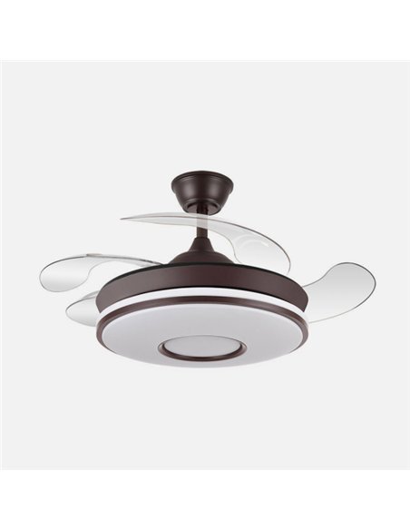 Ventilador Dc Dani Mini 59w Marron 4asp 91d 6980lm 3000-4000-6000k Reg.intensidad Remoto,memoria,temporizador