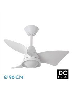 Ventilador Dc Jaguar 30w 3000lm Blanco 96d 3aspas 6vel 3000-4500-6500k Remoto+reg.intensidad+memoria+temporizador