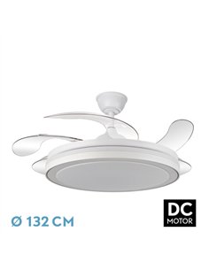 Ventilador Dc Esparta Maxi 80w 10255lm Blanco 132d 5asp 3000-4000-6000k Remoto+temporizador+memoria