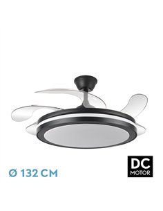 Ventilador Dc Esparta Maxi 80w 10255lm Negro 132d 5asp 3000-4000-6000k Remoto+temporizador+memoria