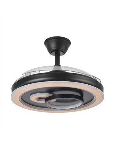 Ventilador Dc Sultan 68w Negro/madera 3asp.107d 4960lm 3000-4500-6500k Reg.intensidad+remoto+memoria+temporizador