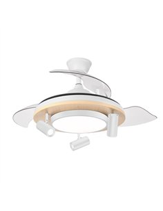 Ventilador Dc Gladiator 37+15w Blanco/haya 3asp.107d 3980lm 3000-4500-6500k Remoto+memoria+temporizador 2