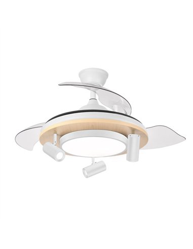 Ventilador Dc Gladiator 37+15w Blanco/haya 3asp.107d 3980lm 3000-4500-6500k Remoto+memoria+temporizador