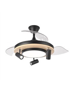 Ventilador Dc Gladiator 37+15w Negro/madera 3asp.107d 3980lm 3000-4500-6500k 2encendidos Indep.Remoto+memoria+temporiz. 2