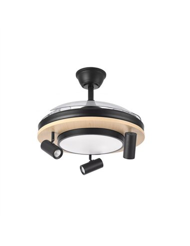 Ventilador Dc Gladiator 37+15w Negro/madera 3asp.107d 3980lm 3000-4500-6500k 2encendidos Indep.Remoto+memoria+temporiz.