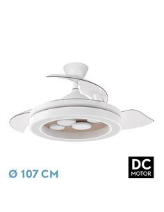 Ventilador Dc Cupido 55w Blanco/haya 3asp.107d 4960l 3000-4500-6500k Reg.intensidad+remoto+memoria+temporizador