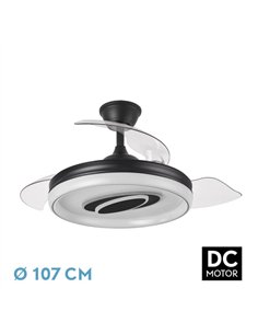 Ventilador Dc Maracana 57w Negro 3asp.107d 5980lm 3000-4500-6500k Reg.intensidad+remoto+memoria+temporizador