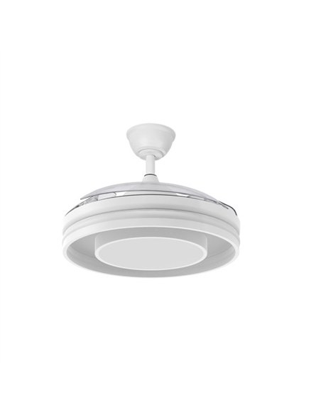 Ventilador Dc Pitufo 57w Blanco 3asp107d 3990lm Rgb  +3000-4500-6500k Reg.intensidad+remoto+memo+temporiz