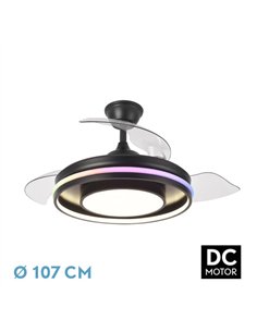 Ventilador Dc Pitufo 57w Nergro 3asp107d 3990lm Rgb +3000-4500-6500k Reg.intensidad+remoto+memo+temporiz