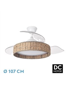 Ventilador Dc Canario 59w Blanco/natural 3asp.107d 6980lm 3000-4500-6500k Reg.intensidad+remoto+memoria+temporizador
