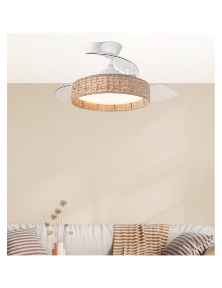 Ventilador Dc Canario 59w Blanco/natural 3asp.107d 6980lm 3000-4500-6500k Reg.intensidad+remoto+memoria+temporizador