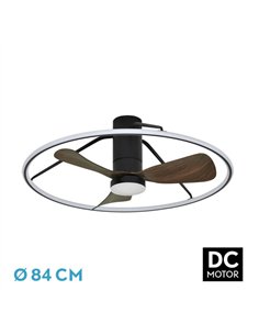 Ventilador Dc Oporto 56w Neg/marr 3asp.84d 5600lm 3000-4000-6000k 6vel Remot