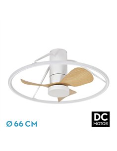 Ventilador Dc Oporto 46w Blan/haya 3asp.66d 4600lm 3000-4000-6500k 6vel Remot