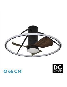 Ventilador Dc Oporto 46w Neg/marr 3asp.66d 4600lm 3000-4000-6000k 6vel Remot