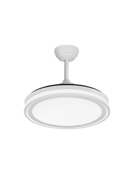 Ventilador Dc Bandido 59w Blanco 4aspas 107d 5900lm 3500-4000-6500k Remoto Y Temporizador