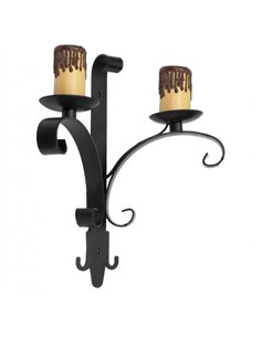 Aplique Rustico Rueda 2xe27 Marron 35x32x18 Cm 2