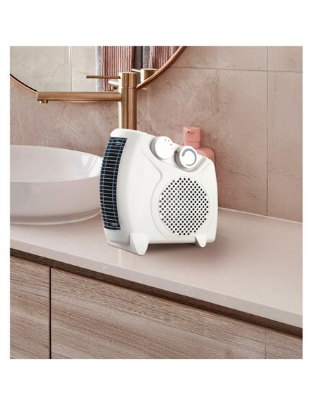 Termoventilador Elec.grato 2000w Blanco Vertical/horizontal 2potencias 3funciones Termostato Reg. Asa 26x12x26cm