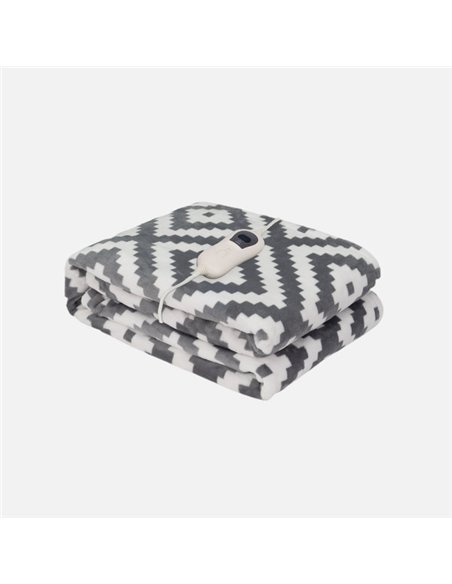 Manta Elect.Tejada Etnico Gris/blanco 120w 160x120cm 3 Niveles