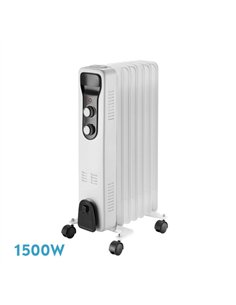 Radiador Aceite Brasilia 1500w 7elementos Blanco/negro 3potencias Antivuelco Termostato Reg.seguriadad Asa 59