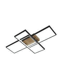 Plafon Madaleta 134w 3000-4000-6500k Negro/madera 14740 Lm C/remoto