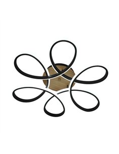 Plafon Bandeira 130w 3000-4000-6500k Negro/madera 14300  Lm C/remoto