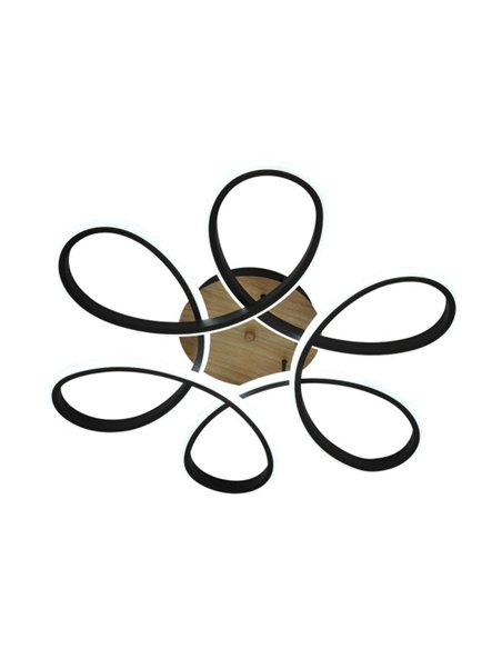 Plafon Bandeira 130w 3000-4000-6500k Negro/madera 14300  Lm C/remoto