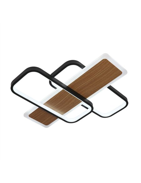 Plafon Forqueta 120w 3000-4000-6500k Negro/madera 13200  Lm C/remoto