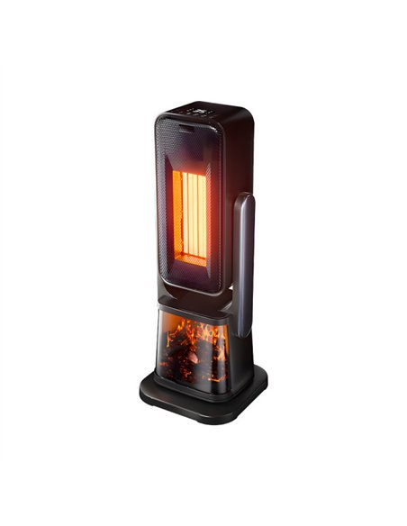 Termov.torre Ceramico Ptc 2000w Simoneta Negro 2potencias 4func. Termost.seguridad Remoto Y Display 58x22x22cm