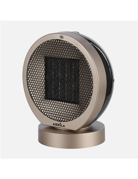 Termovent.ptc Ceramico Pomelo 2000w Negro/oro 2pot 3fun.rotatorio Antivuelco.seguro 29,3x24x18cm