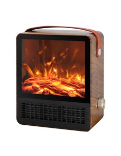 Termov.ceramico Ptc Caleta 1500w Marron 2pot Efecto Llama Protecc.sobrec. 30