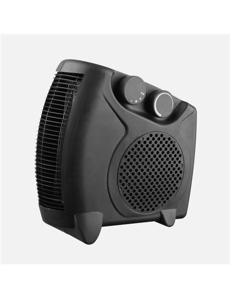 Termoventilador Elec.grato 2000w Negro Vertical/horizontal 2potencias 3funciones Termostato Reg. Asa 26x12x26cm