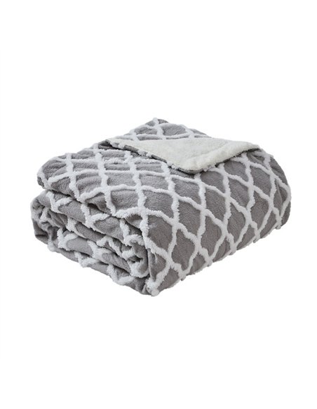 Manta Elect.monroy Gris/blanco 160w 180x130cm 9nivel Autoapagado