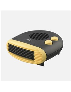 Termoventilador Elec.toril 2000w Negro/amarillo.horiz. 2pot.3fun.termostato Reg.12x26x26cm