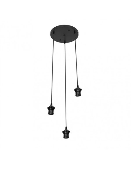 Armazon plafon Nia 3xe27 Negro Regx30x30cm