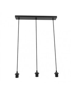 Armazon Regleta Nia 3xe27 Negro Regx60x6cm