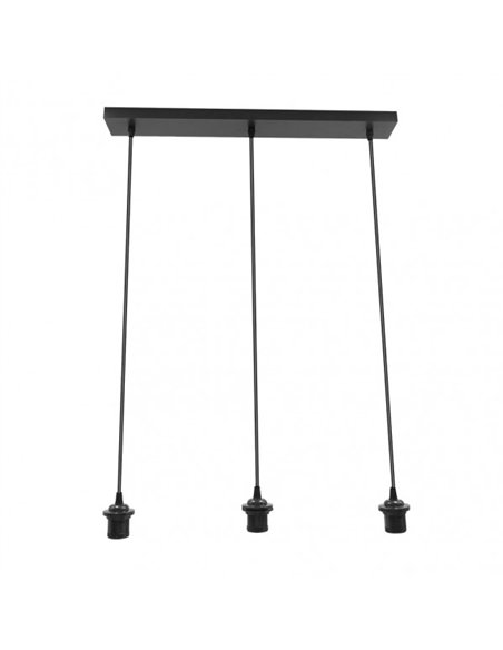 Armazon Regleta Nia 3xe27 Negro Regx60x6cm