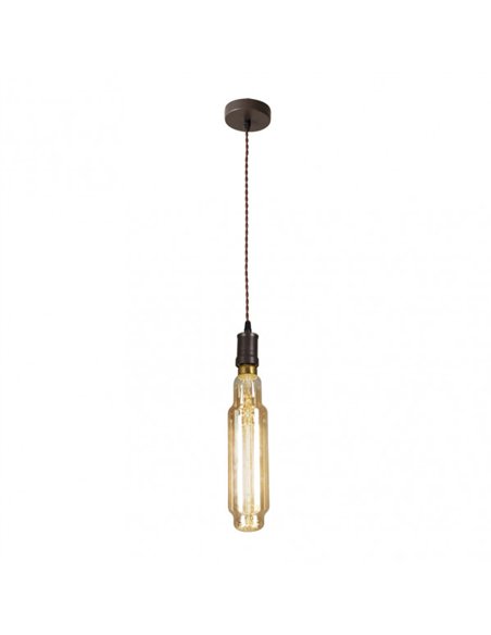 Colgante Elio 1xe27 Marron/ambar Bombilla  Incluida 8w 3000k 850lm Regx12x12 Cm