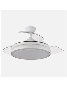 Ventilador Dc Esparta Plus 59w 6980lm Blanco 3 Aspas Desp. 107d 3 Colores C/Remoto+ Temporizador+ Memoria 2