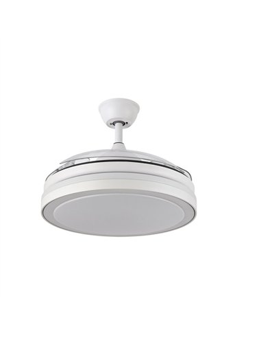 Ventilador Dc Esparta Plus 59w 6980lm Blanco 3 Aspas Desp. 107d 3 Colores C/Remoto+ Temporizador+ Memoria