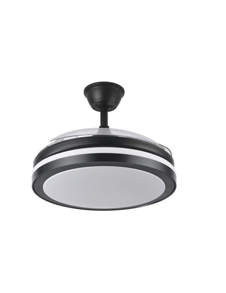 Ventilador Dc Esparta Plus 59w 6980lm Negro 107d 3aspas Desp.3000-4000-6000k Remoto+ Temporizador+ Memoria